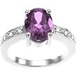 14K White Gold Amethyst and Diamond Ring