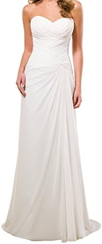 Endofjune Simple And Elegant Slim Wedding Gown US-12 White