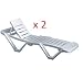 Resol Master Polypropylene Plastic White Sun Lounger (Pack of 2) - stylish and durable furniture for