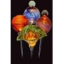 Set of 4 Designer Solar Lighted Flower Stakes