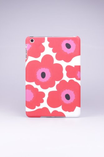 iPad mini ケース marimekko風 5.Red ウニッコ柄風 マリメッコ ツヤなし