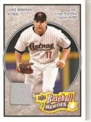 2008 Upper Deck Heroes Jersey Charcoal #74 Lance Berkman - Houston Astros (Piece of Authentic Game Used Jersey - RARE - RANDOM INSERTS IN RETAIL PACKS) (Baseball Cards)