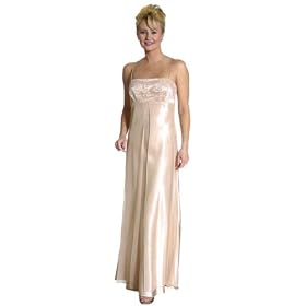 Plus Size Classic Spaghetti Straps Flower Embroidered Bust Long Slit Front Satin Prom Bridesmaid ...