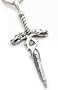 Sterling Silver Double Celtic Dragon Dagger Pendant