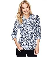 Pure Linen Chambray Animal Print Shirt