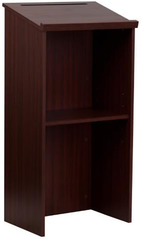 Mahogany Laminate Stand Up Lecterns Podiums With Adjustable Shelf