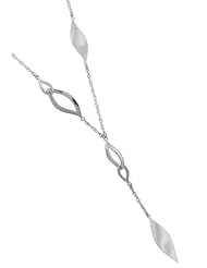 Boma Sterling Silver Dual Finish Y Petal Necklace, 18 inches