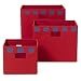 Red-and-Blue Canvas Bins - Set of 3