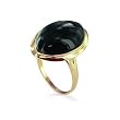14 KT Yellow Gold Onyx Gemstone 14K Cabochon Ring Band