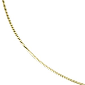 14K Yellow Gold Round Omega Chain Necklace