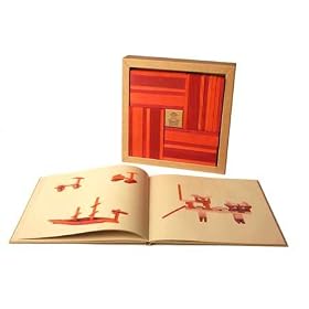 Kapla Red Orange Dual Color Set with Book by Kapla