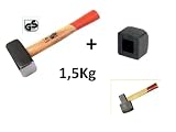 Details zu "Set F&auml;ustel mit Gummiaufsatz 1500 gr Plattenhammer"