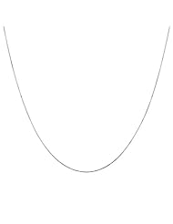 Duragold 14k White Gold Solid Box Chain Necklace (.45mm ), 18"