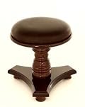 Round Piano Stool - Fixed Height - Luxurious Seat - Polished Walnut FS402PW