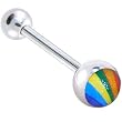 Rainbow Logo Barbell Tongue Ring