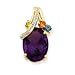 14K Amethyst, Peridot, Citrine & Blue Topaz title=
