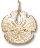 Sand Dollar Small 5/8 Charm/Pendant -14K/10K, Stainless Steel or Gold Plated