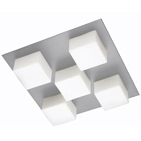 Dainolite 83557A-OBB-OPW 5-Light Ceiling or Wall Fixture, Oil Brushed Bronze/Frosted Glass