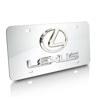 Lexus 3D Logo and Name Chrome Steel License Plate On Sale