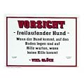 Warnschild Freilaufender Hund19 x 26 cm
