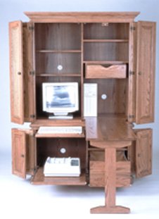 Discount USA Made Amish Deluxe 2-Piece Computer Armoire - YT-70