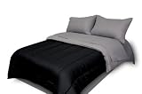 31Z5oabGwBL. SL160  Divatex Home Fashions 75 GSM Super Soft Microfiber Mini Bed in The Bag, Solid Reversble Black/Grey, Twin Extra Long