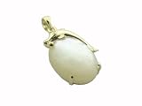 White Mother of Pearl Embracing Dolphin Pendant, 14k Gold