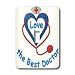 Lee Hiller Designs Embroidery Prints Love Hearts - Love Hearts Love is the Best Doctor Heart - Light Switch Covers - single toggle switch