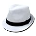 Decky Basic Polyester Woven Fedora Hats - (3 Different Colors), S-M, White / Black