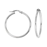 Karat Platinum 30mmx20mm Polished Hoop Earrings