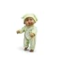 Wild Planet Water Babies 9" African American Newborn Green Striped Bunny Romper