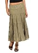 Women's Dress Skirt w/Flutter Tiers and Silver Embroidery