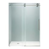 Vigo Industries VG6041STCL6074 Frameless Tempered Glass Sliding Enclosure, Steel
