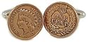 Sterling silver cufflinks with genuine indian head penny