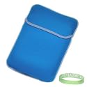 Light Blue / Grey Amazon Kindle DX Reversible Carrying Sleeve + Live*Laugh*Love Wrist Band!!! (Kindle DX Not Included)