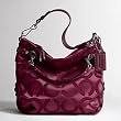 Coach Op Art Signature Brooke Hobo Shoulder Bag Purse Tote 14147 Cherry