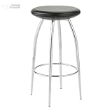 IMAGE OF Bernie Counter Stool Set (Black / Chrome) (25.6