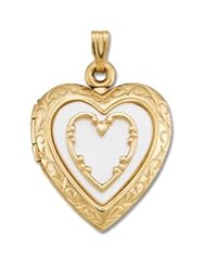 Genuine IceCarats Designer Jewelry Gift 14K Yellow Gold 14Ky W/Mother Of Prl Hrt Locke. 20.50X19.50;P;14Ky W/Mother Of Pearl Heart Locket 14Ky W/Mother Of Prl Hrt Locke In 14K Yellow Gold