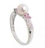 1/4cttw Pearl Pink Tourmaline Diamond 14K White Gold Ring