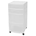 Sterilite 28228002 4-Drawer Cart White with See-Through Drawers and Black Casters, 2-Pack