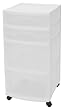 Sterilite 28228002 4-Drawer Cart White with See-Through Drawers and Black Casters, 2-Pack