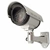 OUTDOOR FAKE / DUMMY SECURITY CAMERA w/ Blinking Light (Silver)