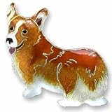 Clearly Charming Pembroke Welsh Corgi Sterling Silver and Enamel Pin