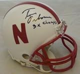 Tom Osborne Autographed/Hand Signed Nebraska Cornhuskers Mini Helmet with ''3x Champs''