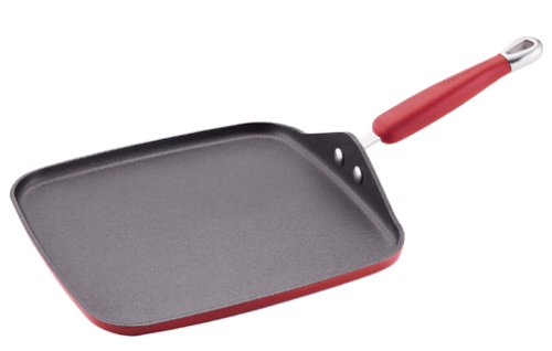 KitchenAid 11″ Red Hard-Base Porcelain Aluminum Nonstick Square Griddle