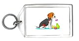 Keychain with dog, beagle, fruit, puppy