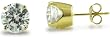 14KT Yellow Gold 3.0 CTW Round CZ Four-Prong Earrings