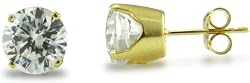 14KT Yellow Gold 3.0 CTW Round CZ Four-Prong Earrings