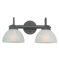 Royce Lighting RV40ES/2-23 Westlake Vanity with White Alabaster Glass, Oil Rubbed Bronze, 2-Light