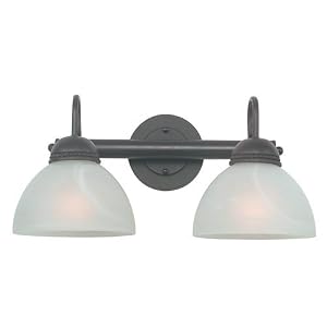 Royce Lighting RV40ES 2-23 Westlake Vanity with White Alabaster Glass, Oil Rubbed Bronze,... by 